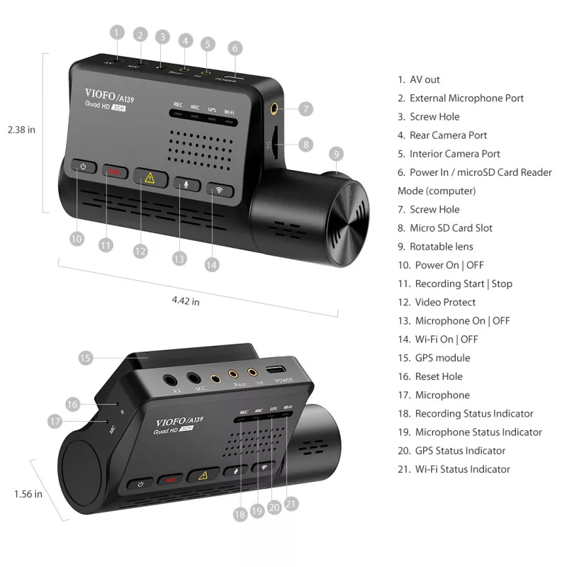 A139 2K Dashcam - 3 Channel - Front, Interior & Rear 4 A139 2K Dashcam - 3 Channel - Front, Interior & Rear - Image 4
