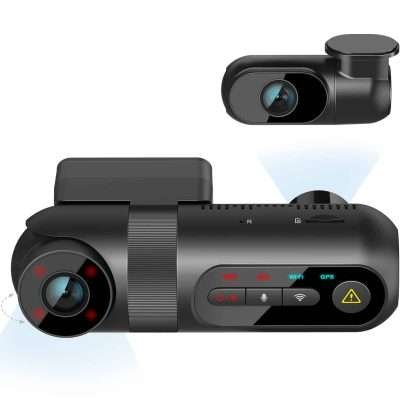 T130 3CH 3 CHANNEL DASH CAM FRONT 1440P + INTERIOR 1080P + REAR 1080P FOR UBER LYFT TAXI RIDESHARING DRIVERS