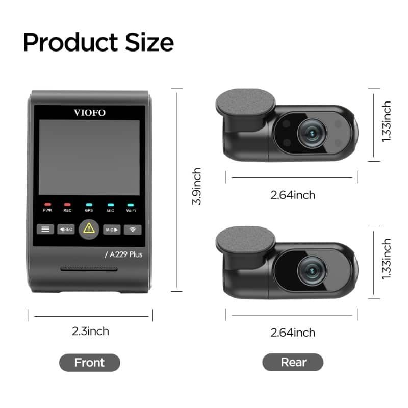 VIOFO A229 Plus 3CH: 2K+2K+1080P HDR Triple Dash Camera with Dual Sony STARVIS 2 Sensors, GPS, and Voice Control 12 VIOFO A229 Plus 3CH 2K HDR Dual Sony STARVIS 2 Triple Dash Camera