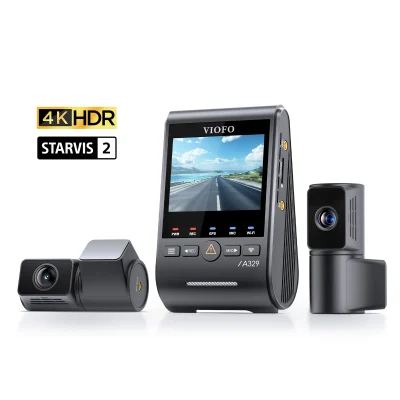 Dash Cam VIOFO A329T 3 Channel 4K Front + 2K Telephoto + 2K Rear Camera System