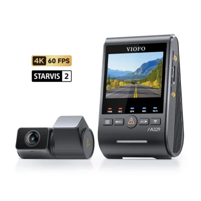 Dash Cam VIOFO A329S 2 Channel 4K 60FPS Front + 2K HDR Rear Camera System