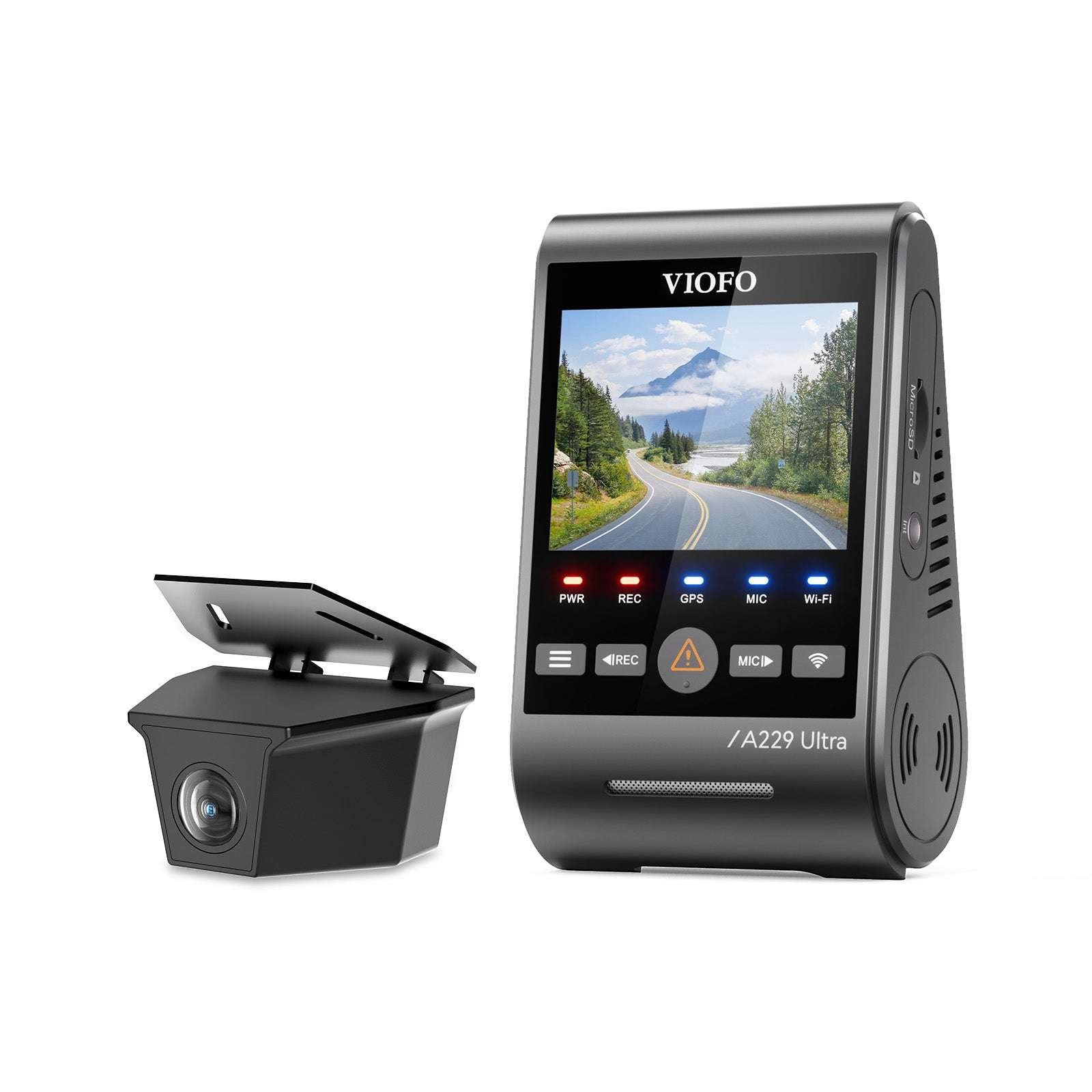 VIOFO A229 Ultra-W 2CH 4K Front+4K Waterproof Rear Camera with Dual Sony STARVIS 2 Sensors, 2-Channel 4K HDR, F1.5 Super Aperture and IP67 Rating Waterproof Lens